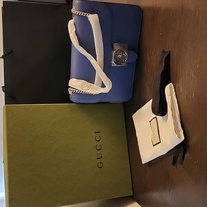Brand New Gucci GG Interlocking Logo Leather Crossbody Bag Large